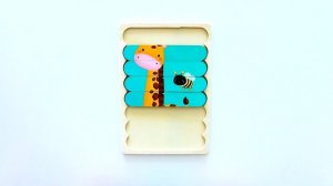 Животные Африки Жираф - собираем деревянные полоски пазлы для малышей африканские животные