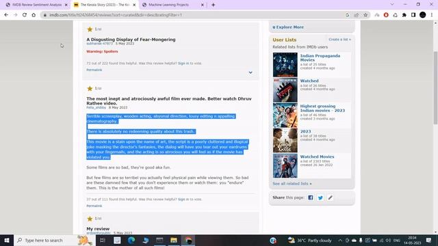 IMDB Review Sentiment Analysis | Naive Bayes | Vader | NLP | Python Project | Machine Learning | CS