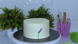 Украшение торта КРЕМОВЫЙ ТОРТ Лаванда КРЕМ ДЛЯ ВЫРАВНИВАНИЯ ТОРТА Цветы из крема