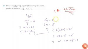 If A and G be A.M. and GM., respectively between two positive numbers, prove that the numbers ar...