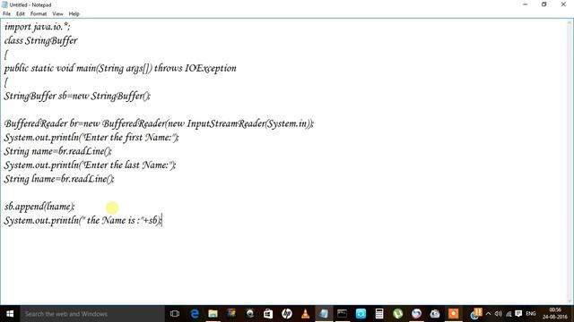 StringBuffer methods