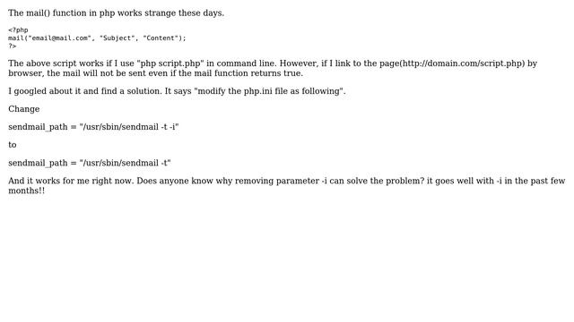 DevOps & SysAdmins: mail() sometimes not working, problem in sendmail parameter смотреть онлайн