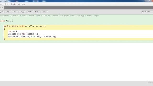 Wrapper class program in java