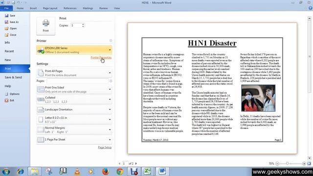 Microsoft Office Word 2010 Print the Document смотреть онлайн