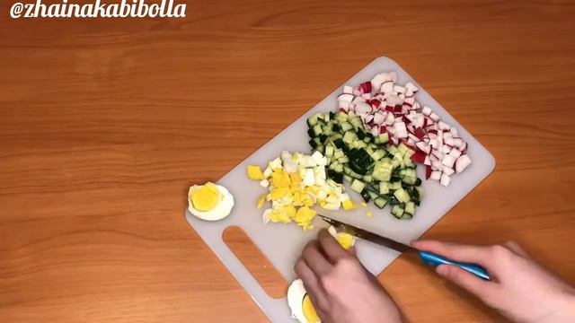 Супер простой и очень вкусный салат с РЕДИСКОЙ. Весенный салат. Казакша рецепт.