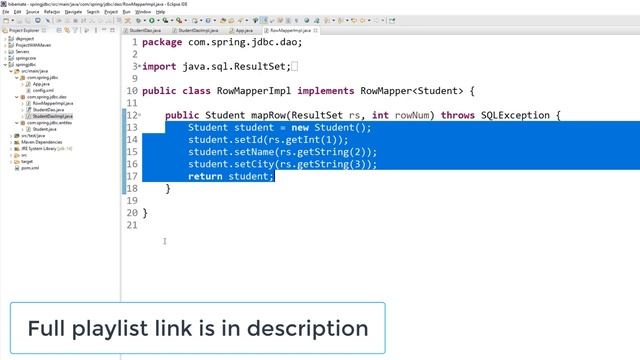 Selecting Multiple Objects using Spring Jdbc| Spring JdbcTutorial