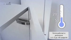 Петля Sensys от Hettich с тонкой чашкой для фрезерованных и тонких фасадов.