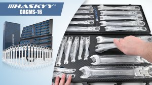 Распаковка комбинированных ключей с трещоткой и шарниром 6-32 мм в кейсе CAGMS-16 | HASKYY