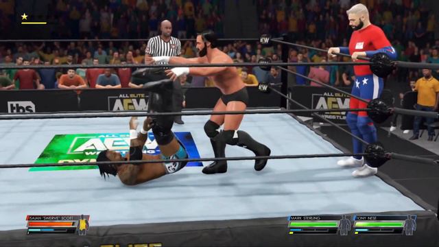 HANDICAP TAG MATCH SWERVE STRICKLAND vs TONY NESE & MARK STERLING WWE 2K22 AEW DYNAMITE