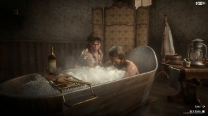 Arthur Morgan Flirts With Lady While Having Having A Deluxe Bath - Red Dead Redemption 2