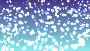 Фон яркий голубой. Красивый сверкающий футаж звездочки и шарики