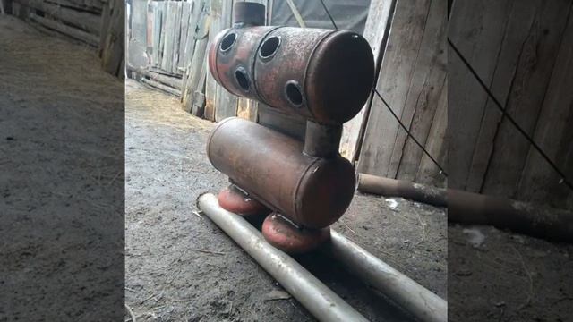 сборка печи для гаража из баллона смотреть онлайн