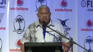 Fijian Prime Minister, Hon. Voreqe Bainimarama officiates at FRU Gold Medal Victory Anniversary.
