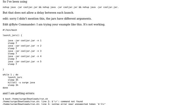 Ubuntu: Need help scripting with jar files
