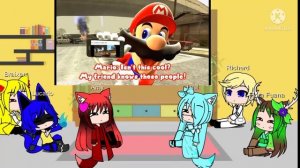 My OC's react to SMG4 Mario react to Nintendo memes 2/Gacha club