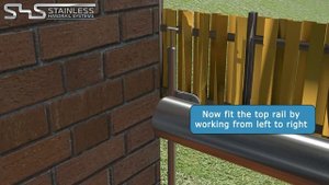 035RS Последовательный монтаж балконного ограждения со стеклом