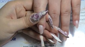 салонный коротенький миндаль  наращивание короткий миндаль  Простой и быстрый дизайн ногтей