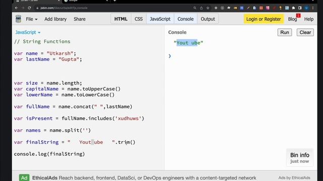 String Functions In JavaScript #18 | Complete JavaScript Course | #javascript