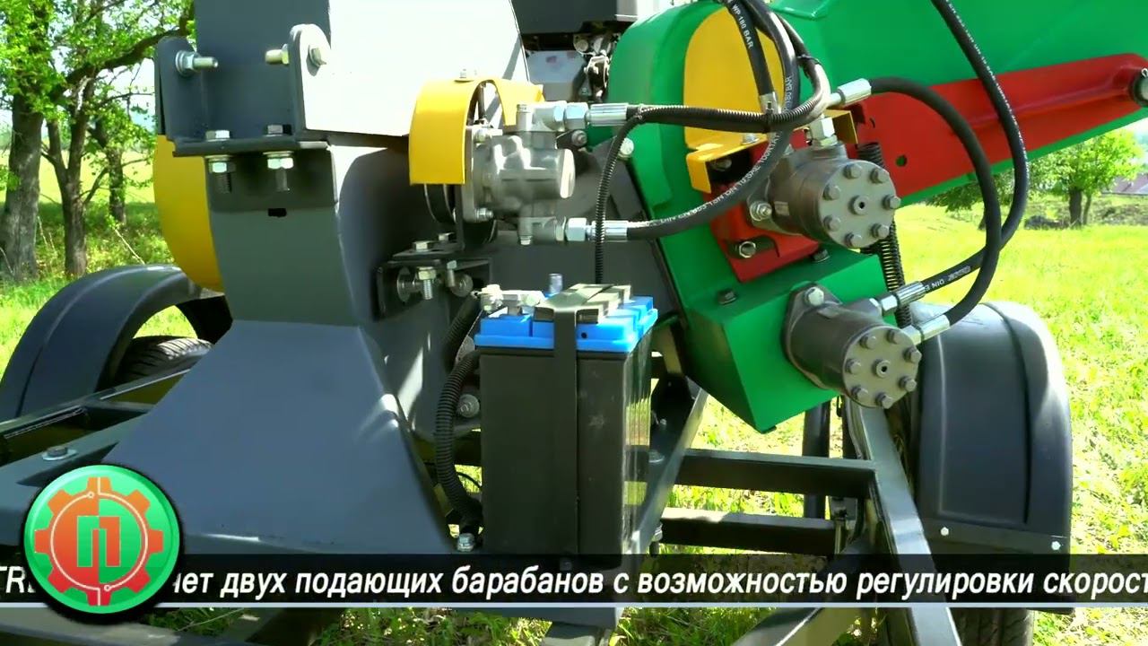 Измельчитель дерева GreenПинг WC630 Pro на автомобильном прицепе