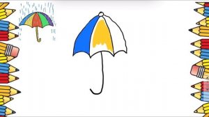 Bolalar uchun soyabon rasm chizish Draw an umbrella for kids Рисование зонт для детей