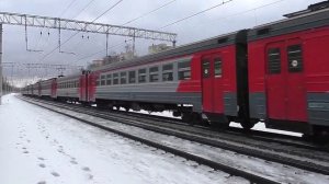 Электропоезд ЭД4М-0162 (ТЧ-26) пригородный поезд №6831 Шатура - Москва.