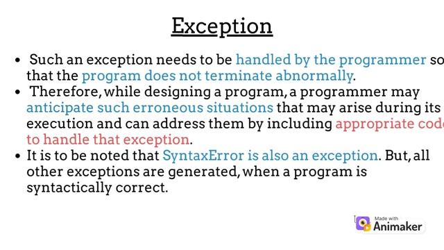 1.3 Exceptions - Exception Handling Class 12 NCERT Computer Science Chapter 1 in 2 mins