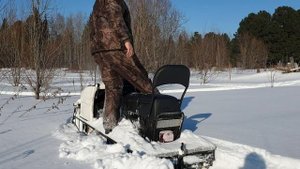 Буран и тайга и мотобуксировщик по пухляку.
