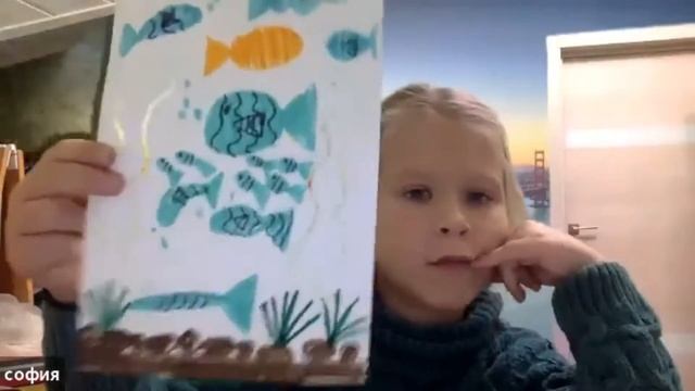 Рисуем дудлы рыбок ▶ Рисование акварелью