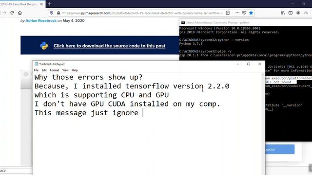 Face Mask Detector Using Python OpenCV, tensorflow Keras Library and Deep Learning.