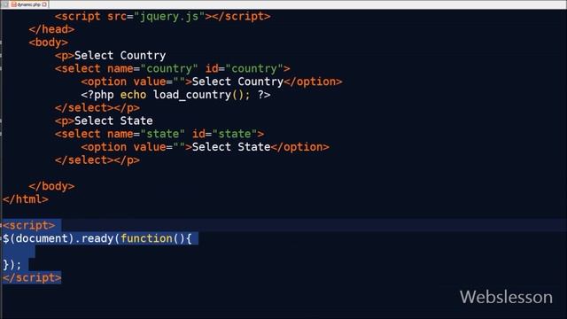 Dynamic Dependent Select Box using Jquery and Ajax in PHP смотреть онлайн