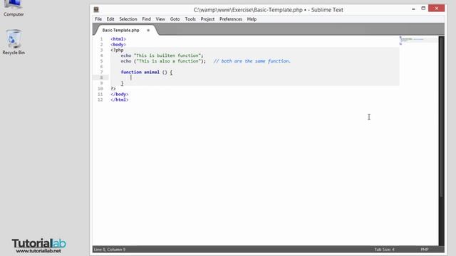 PHP Beginner Course :PHP functions