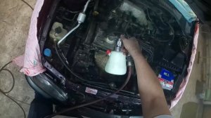 полусухая мойка мотора с помощью Торнадор