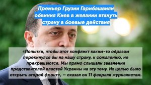 Премьер Грузии Гарибашвили обвинил Киев в желании втянуть страну в боевые действия
