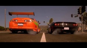 Брайан Пол Уокер и Доминик Вин Дизель испытывают Toyota Supra  Форсаж  2001