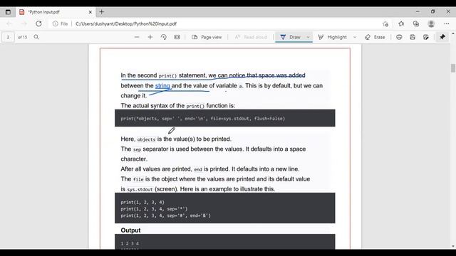 Python Input, Output and Import