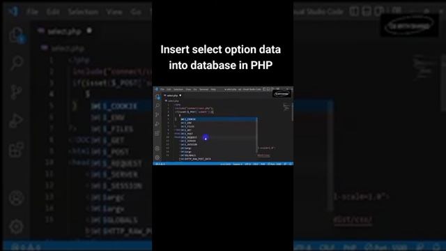 Insert select option data into database in PHP