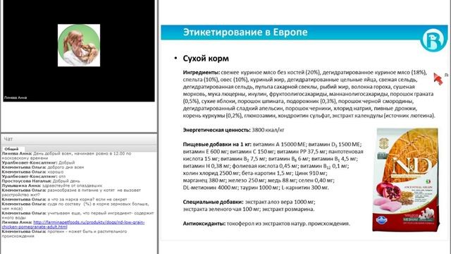 Как читать этикетку промышленного корма. Линева Анна #убвк_диетология