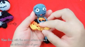 Halloween Crochet - How To Crochet Jack And Sally Amigurumi Keychain Part 2