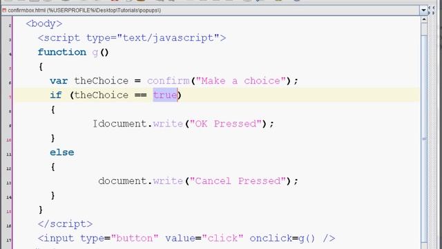 JavaScript Tutorial 22 - JavaScript Confirm Box