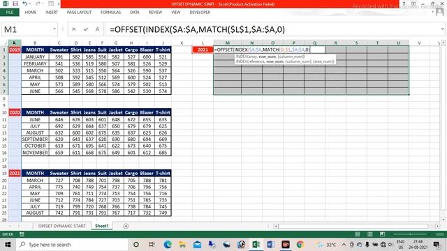 EXCEL OFFSET DYNAMIC REFERENCE | OFFSET WITH INDEX-MATCH FUNCTION IN EXCEL IN HINDI. смотреть онлайн