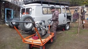 Четырёхколёсная тележка Муравей для сада , огорода , хозяйства / перевозка двигателя