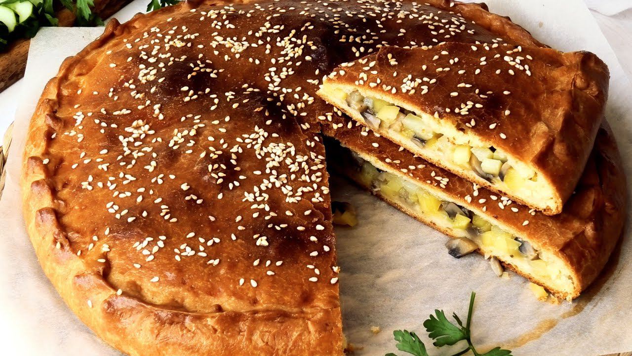 Бесподобный пирог с картошкой и грибами!✨ Никто не устоит перед его вкусом