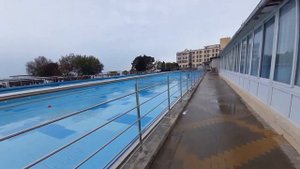 Крутой бассейн с морской водой и подогревом. Санаторий Эдем. Санаторий на берегу моря в Сочи.