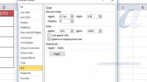 Insert Pictures in Excel Cells Sized to Fit Exactly || Properties & Size || computersadda.com