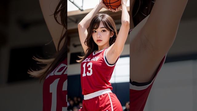 AI高校、女子バスケットボール部。[  AI art 可愛い女の子のスポーツシリーズ ]