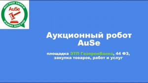 Аукционный робот AuSe, торгующий, ЭТП Газпромбанка, 44 фз. Настраиваем и участвуем в госторгах.