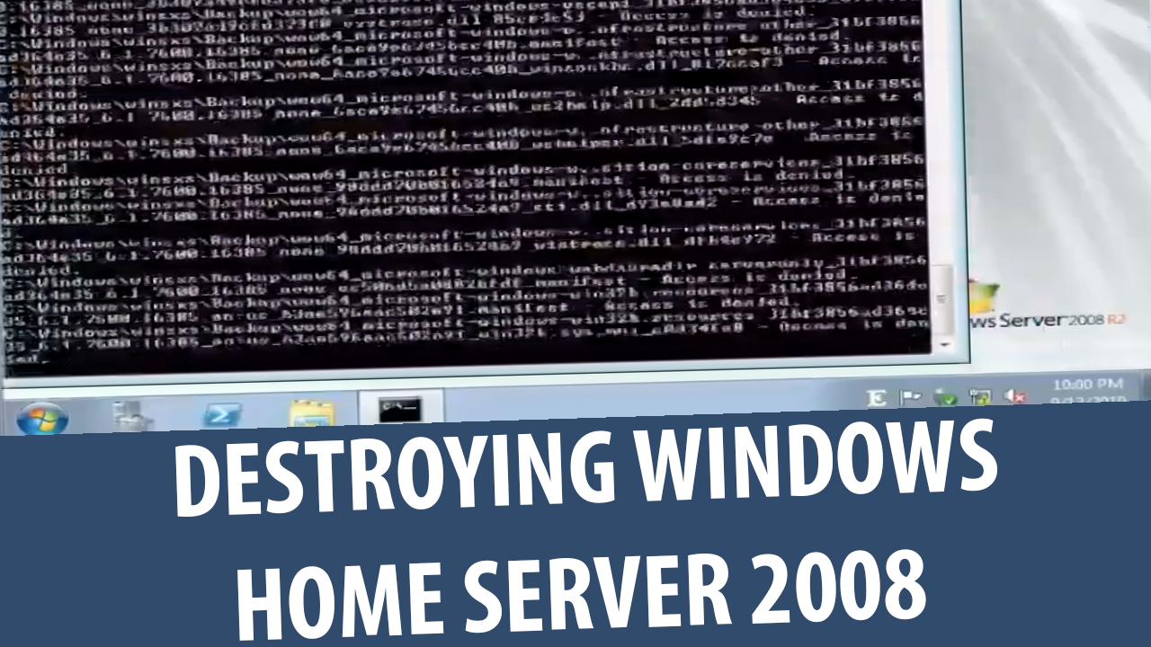 Уничтожение Windows Home Server Premium 2008