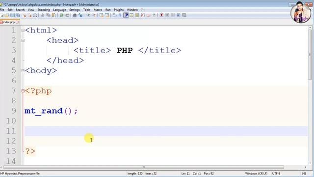 mt_rand() Function | Auto Generate Unique Number | Generate Code | Random Number |PHP Tutorial Hind