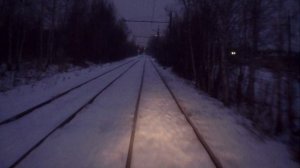 На трамвае по "Ярославским лесам".  Вид из кабины. 6-й маршрут.