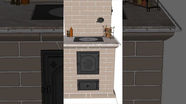 Печь Шведка #печь #печьсвоимируками #sketchup #stove #печьсплитой